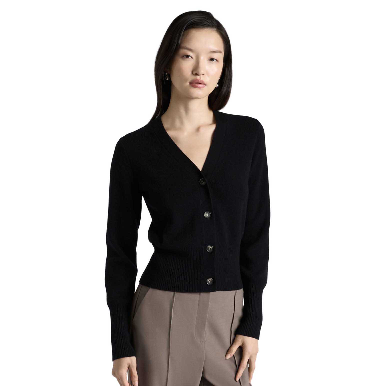 Cue Merino Rib Cardigan